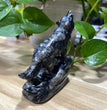 9CM Natural Stone Howling Wolf Carvings