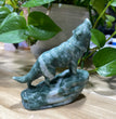 9CM Natural Stone Howling Wolf Carvings