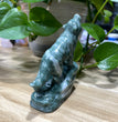 9CM Natural Stone Howling Wolf Carvings