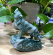 9CM Natural Stone Howling Wolf Carvings