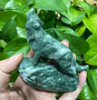 9CM Natural Stone Howling Wolf Carvings