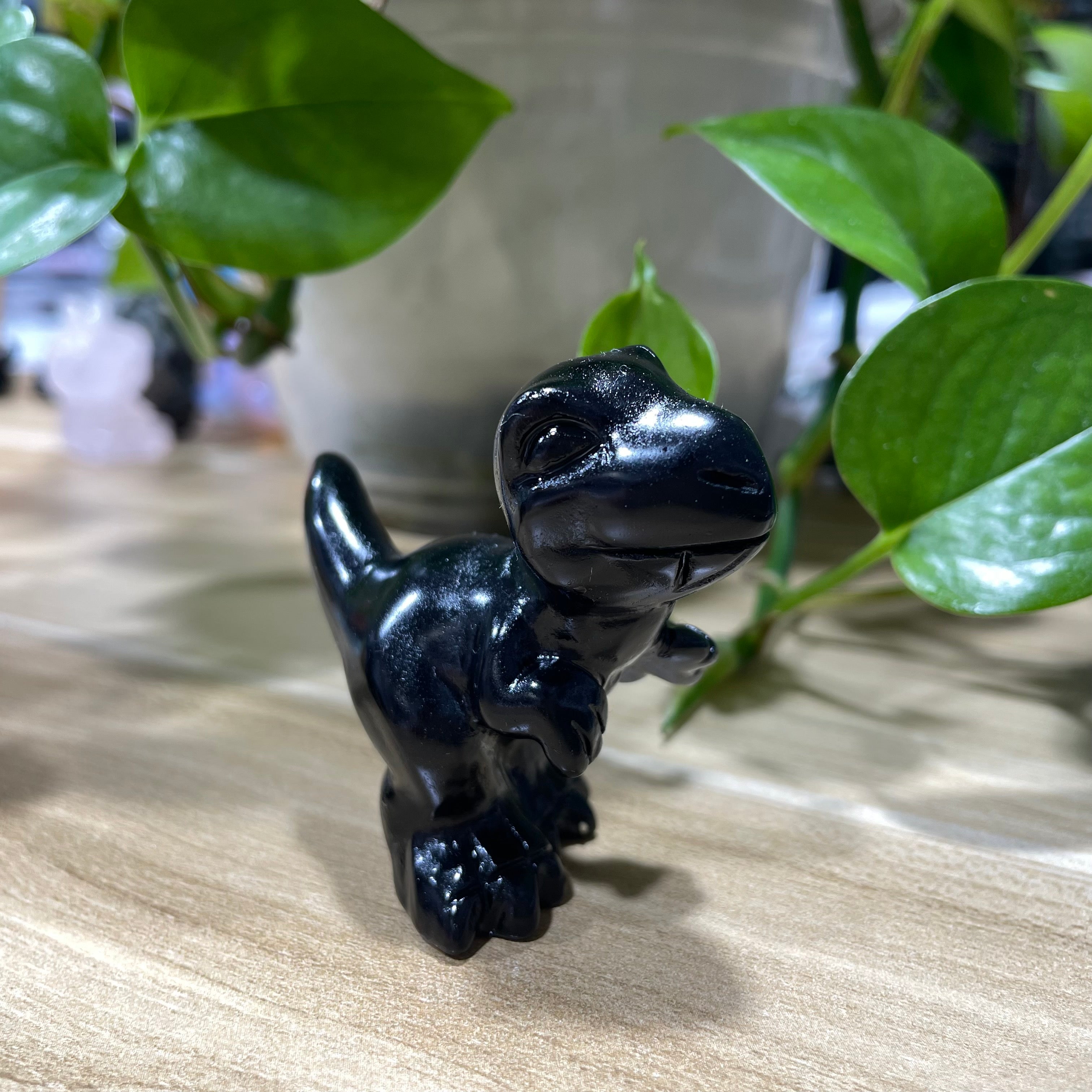 6CM Black Obsidian Yooperlite Dinosaur Carvings