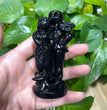 10CM Black Obsidian Jack and Sally Halloween Christmas Carvings