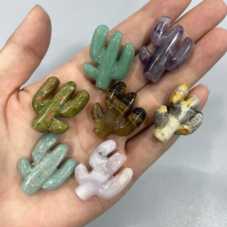 Mini Cactus Natural Stone Carvings Confetti Scoops