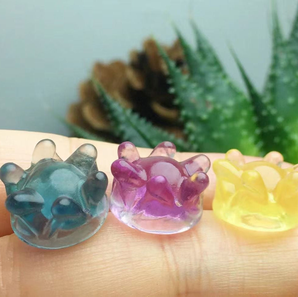 Mini Fluorite Crown Natural Crystal Carvings