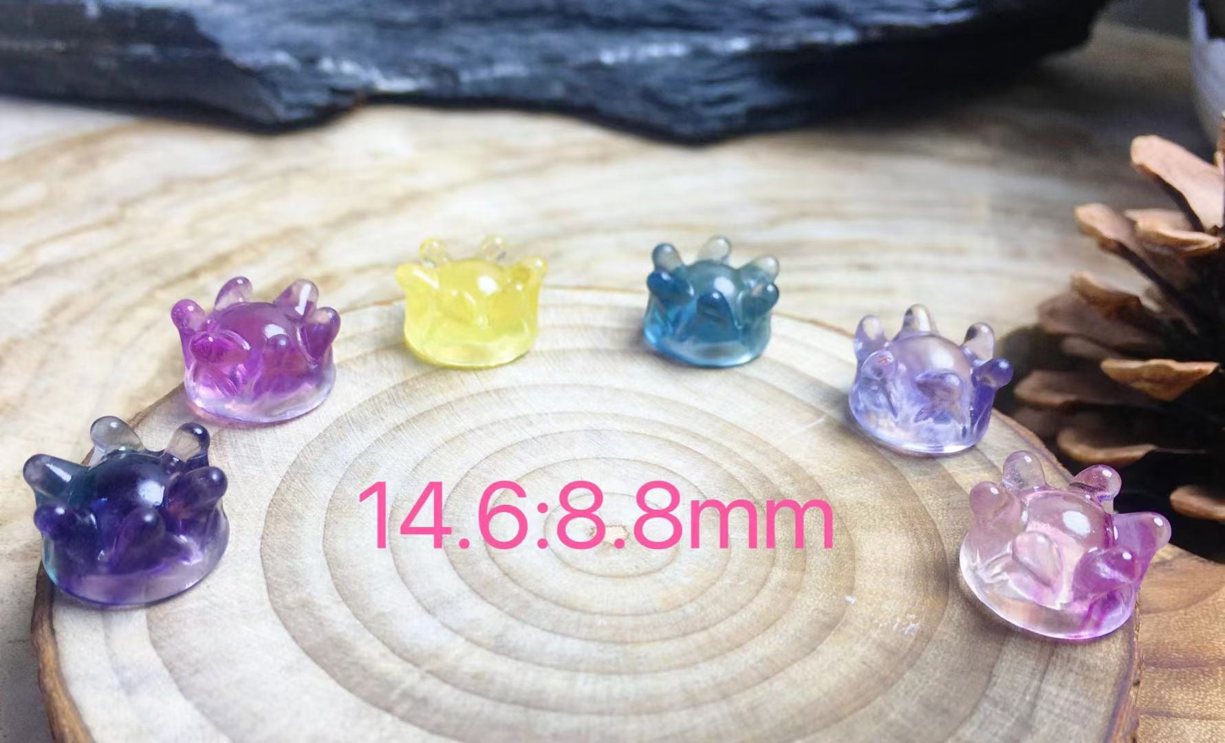 Mini Fluorite Crown Natural Crystal Carvings