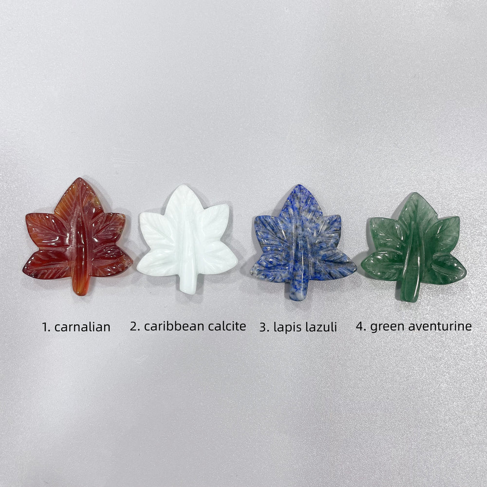 Mini Maple Leaf Natural Stone Carvings Confetti Scoops