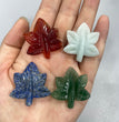 Mini Maple Leaf Natural Stone Carvings Confetti Scoops