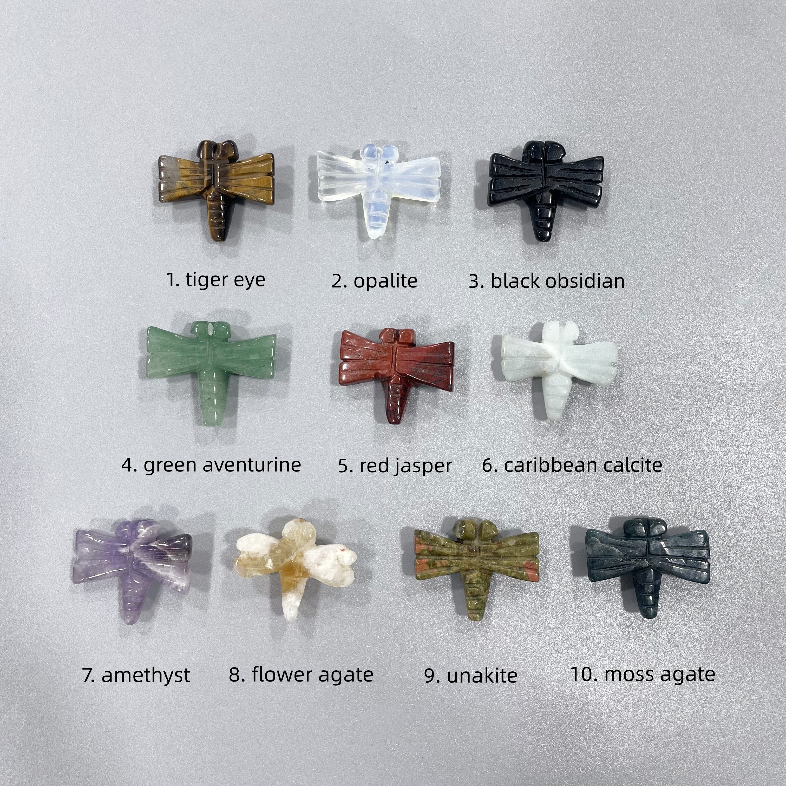 Mini Dragonfly Natural Stone Carvings Confetti Scoops