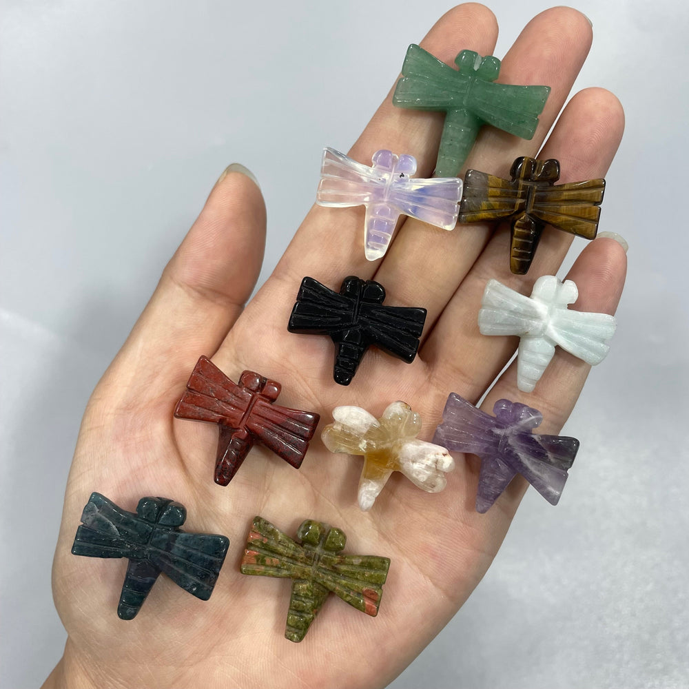 Mini Dragonfly Natural Stone Carvings Confetti Scoops