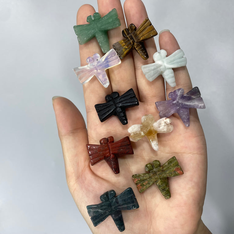 Mini Dragonfly Natural Stone Carvings Confetti Scoops