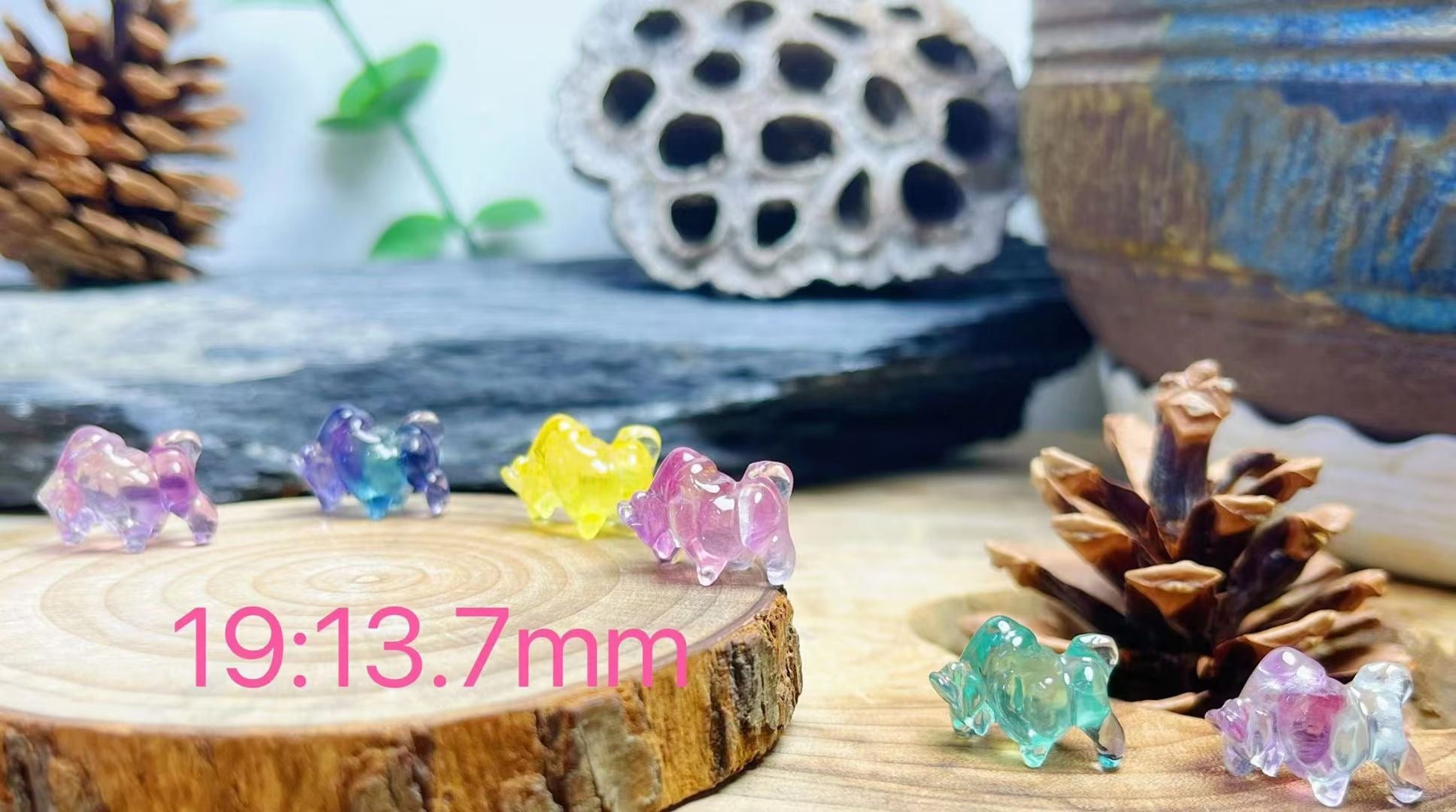 Mini Fluorite Bull Natural Crystal Carvings