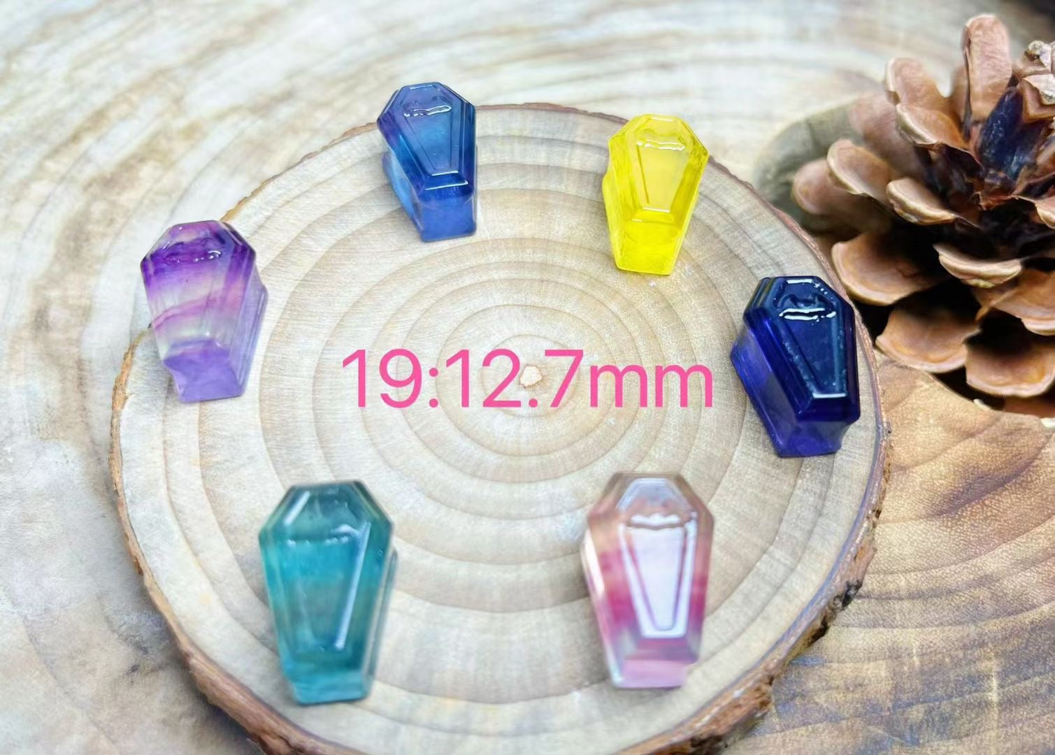 Mini Fluorite Coffin Natural Crystal Carvings