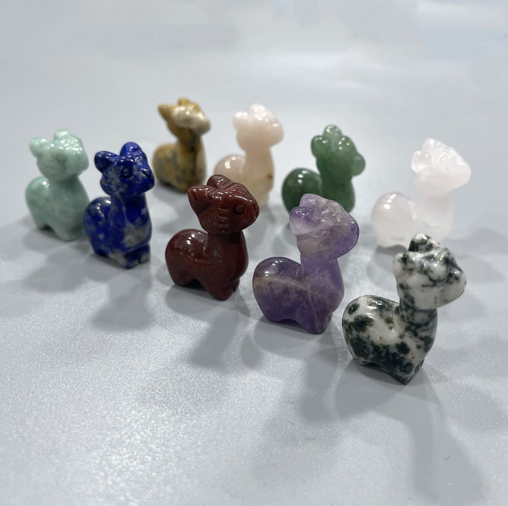 Mini Alpaca LLama Natural Stone Carvings Confetti Scoops