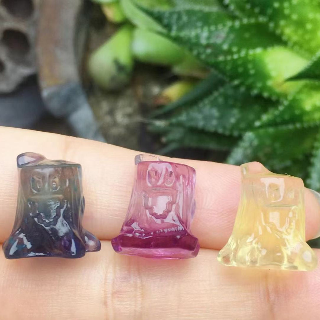 Mini Fluorite Trunk Natural Crystal Carvings
