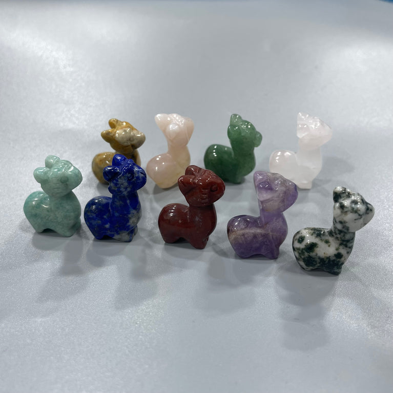 Mini Alpaca LLama Natural Stone Carvings Confetti Scoops