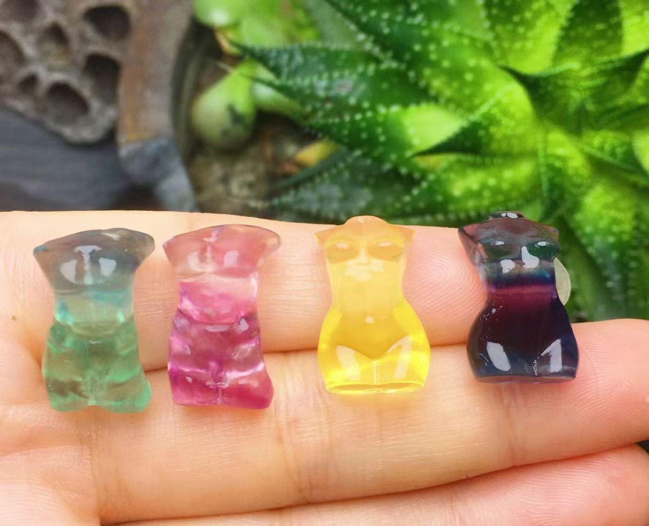 Mini Fluorite Man Body Natural Crystal Carvings