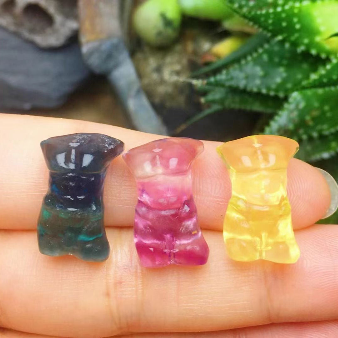 Mini Fluorite Man Body Natural Crystal Carvings