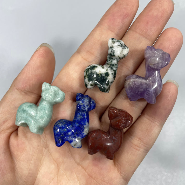 Mini Alpaca LLama Natural Stone Carvings Confetti Scoops