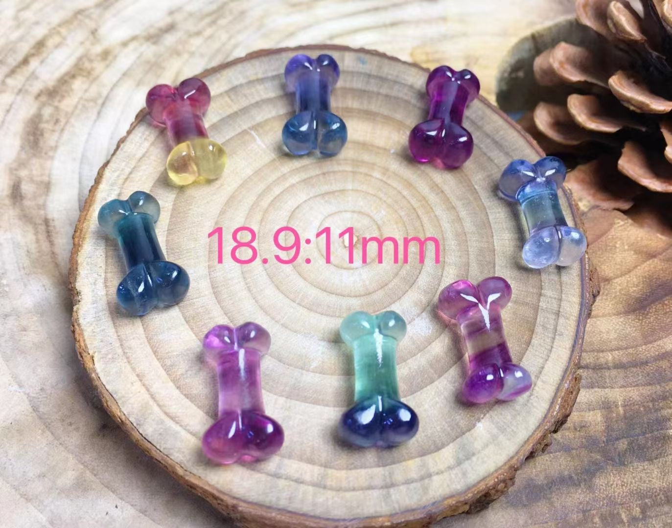 Mini Fluorite Dog Bone Natural Crystal Carvings