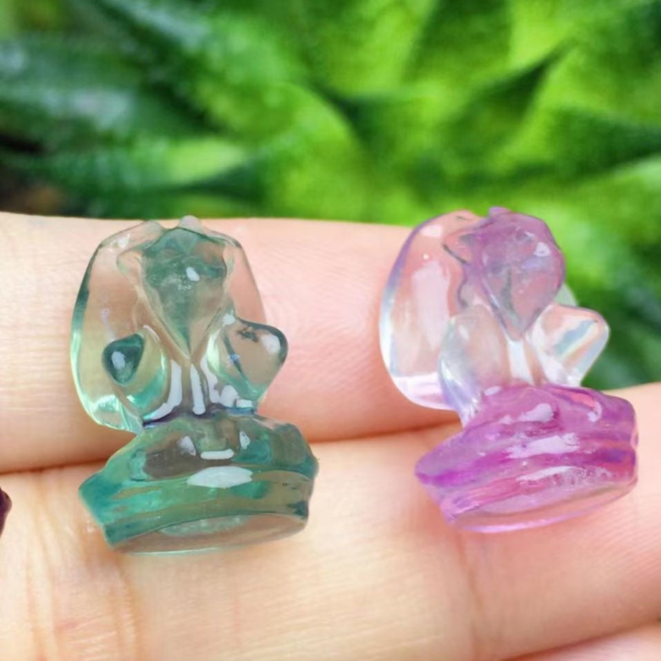 Mini Fluorite Gargoyle Natural Crystal Carvings