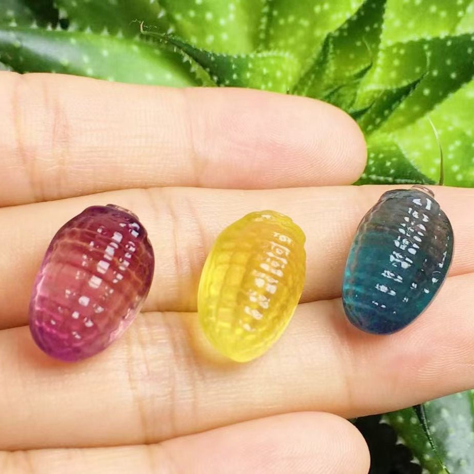 Mini Fluorite Corn Natural Crystal Carvings