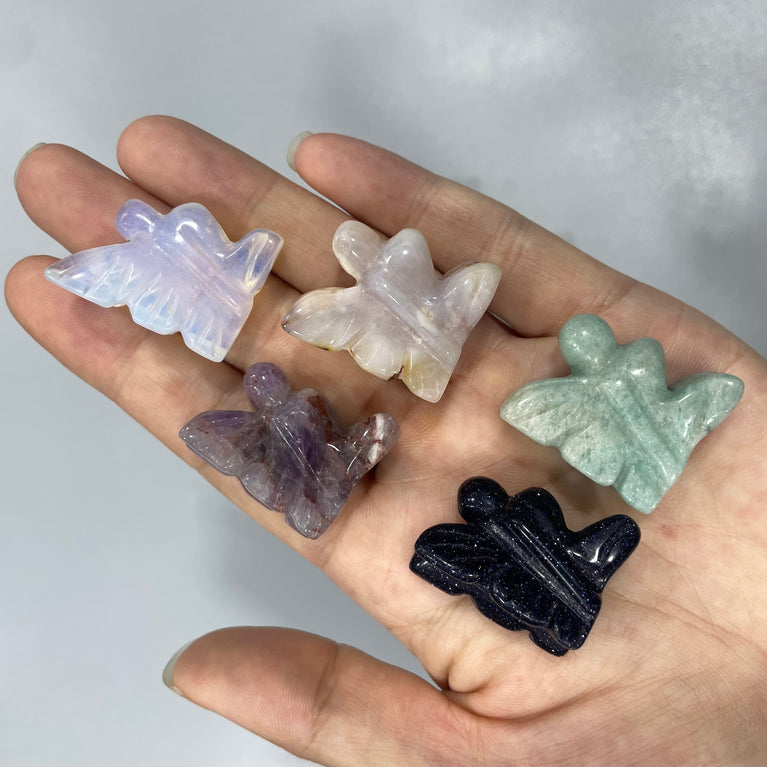 Mini Butterfly Fairy Natural Stone Carvings Confetti Scoops