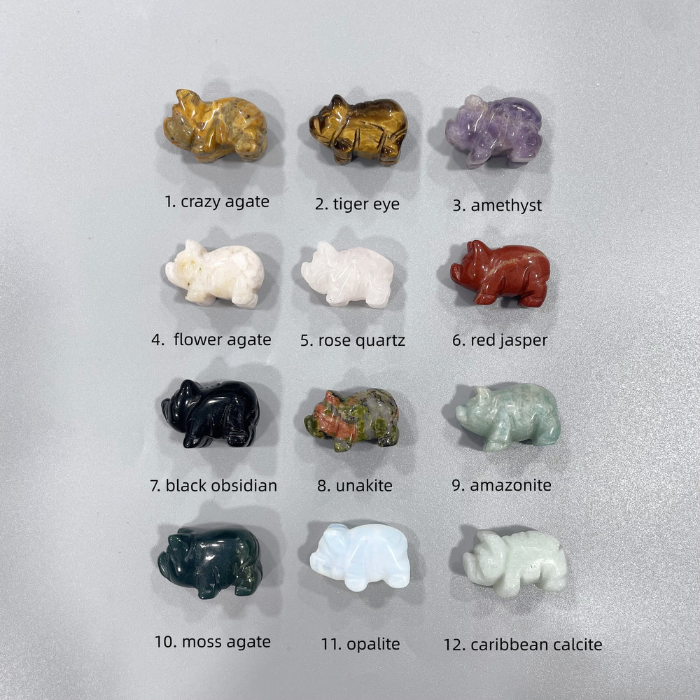 Mini Pig Natural Stone Carvings Confetti Scoops