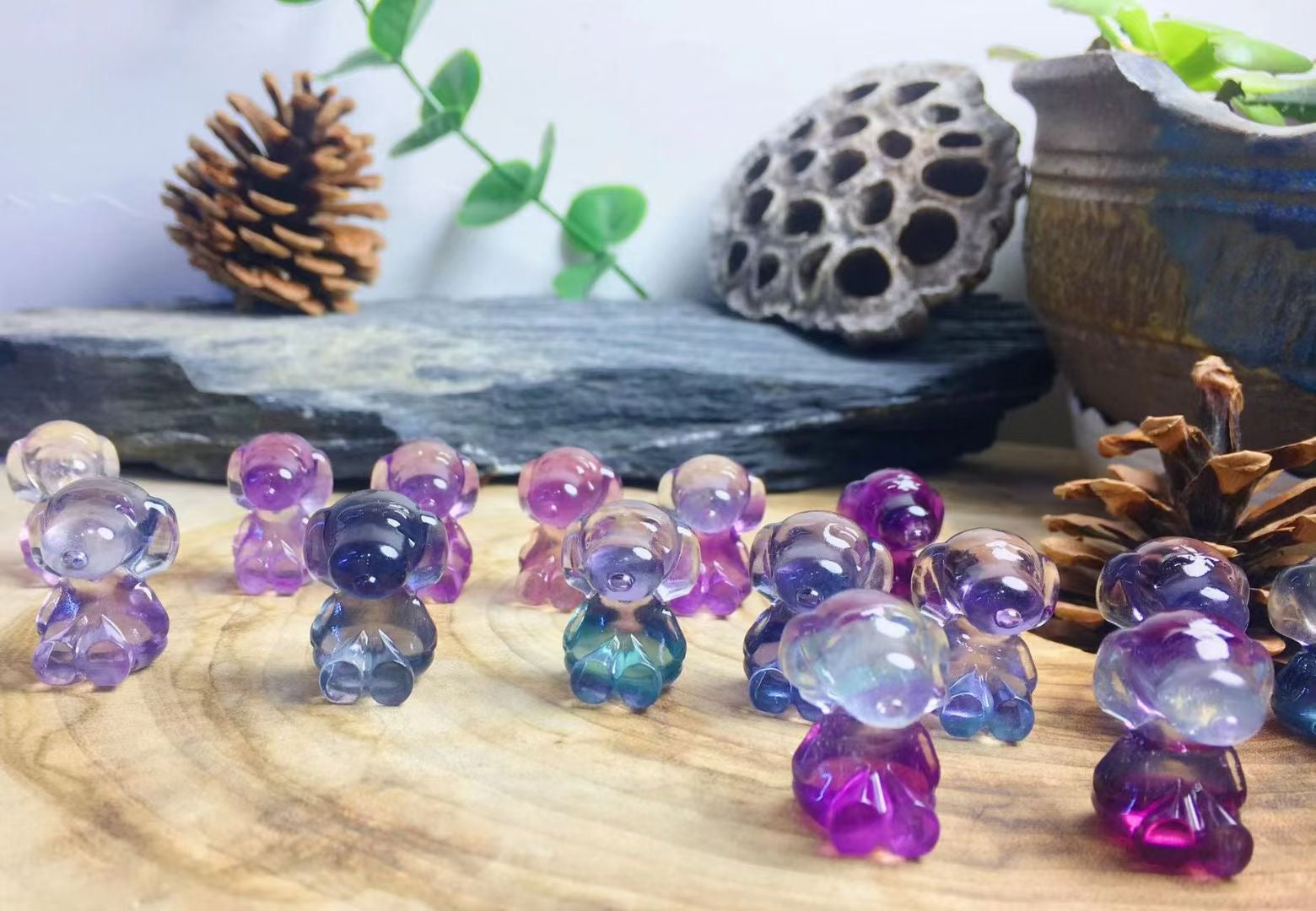 Mini Fluorite Snoopy Natural Crystal Carvings