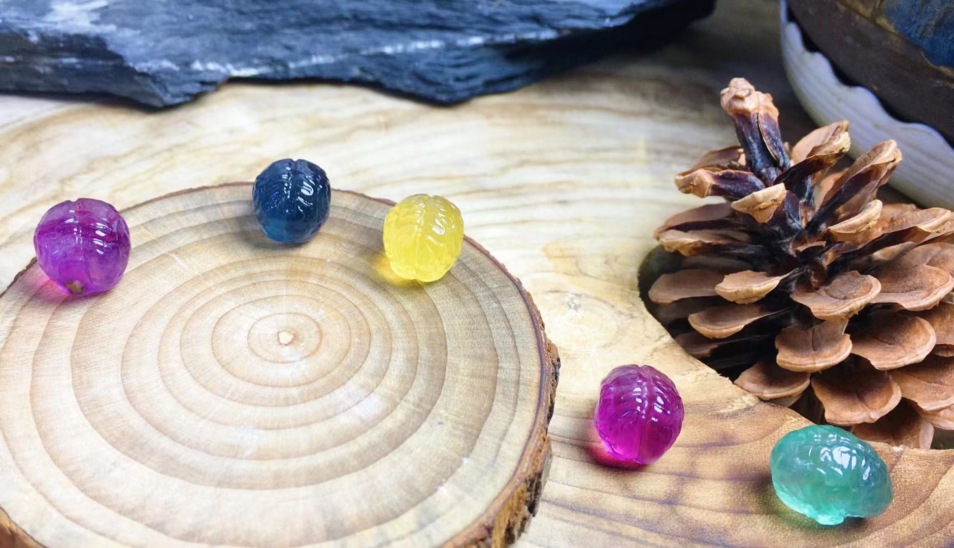 Mini Fluorite Brain Natural Crystal Carvings