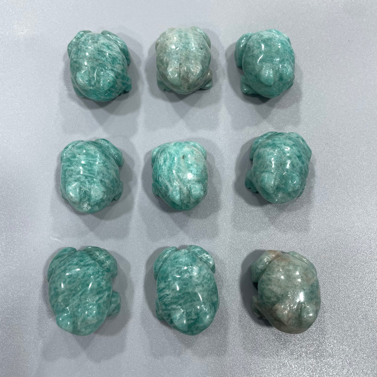 Mini Amazonite Toad Natural Stone Carvings Confetti Scoops