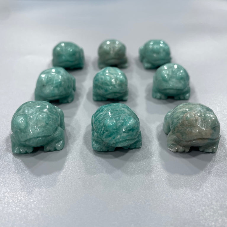 Mini Amazonite Toad Natural Stone Carvings Confetti Scoops