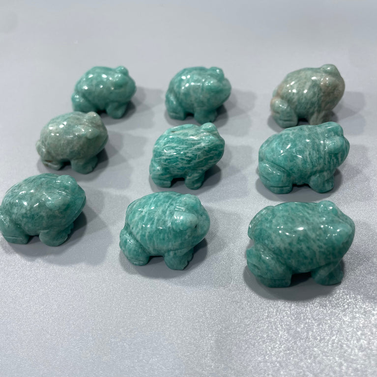 Mini Amazonite Toad Natural Stone Carvings Confetti Scoops