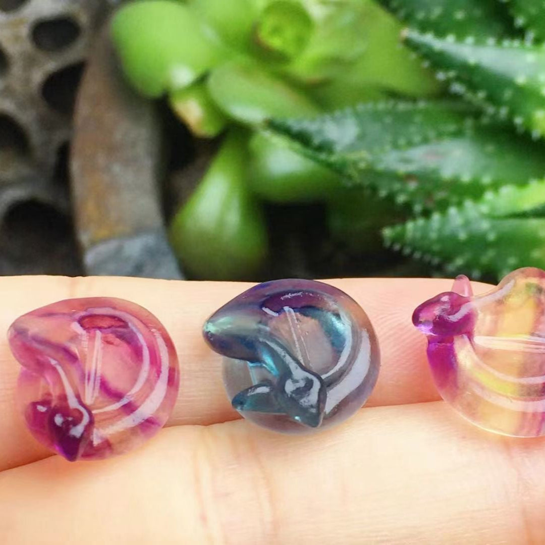 Mini Fluorite Snake Natural Crystal Carvings