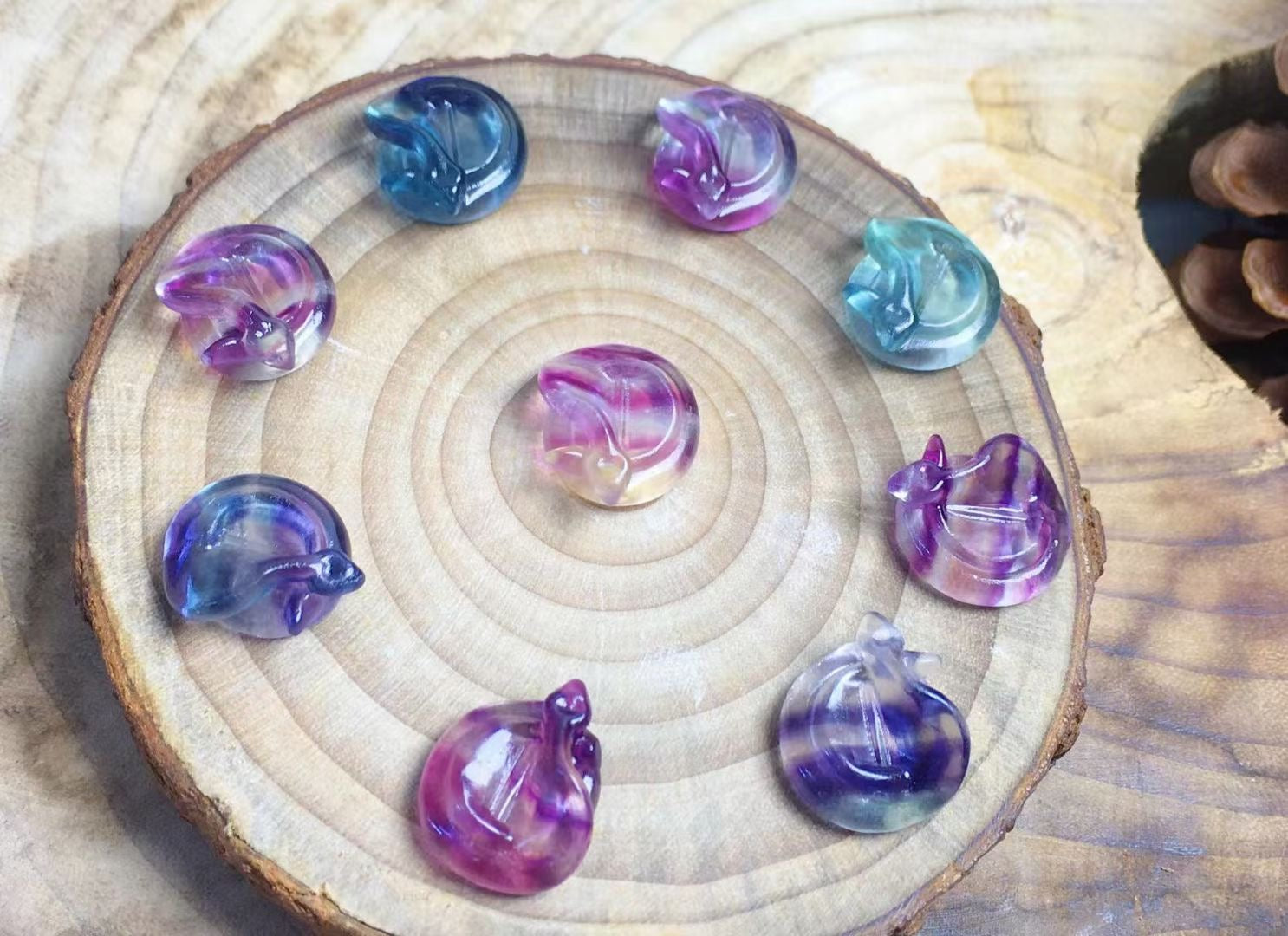 Mini Fluorite Snake Natural Crystal Carvings