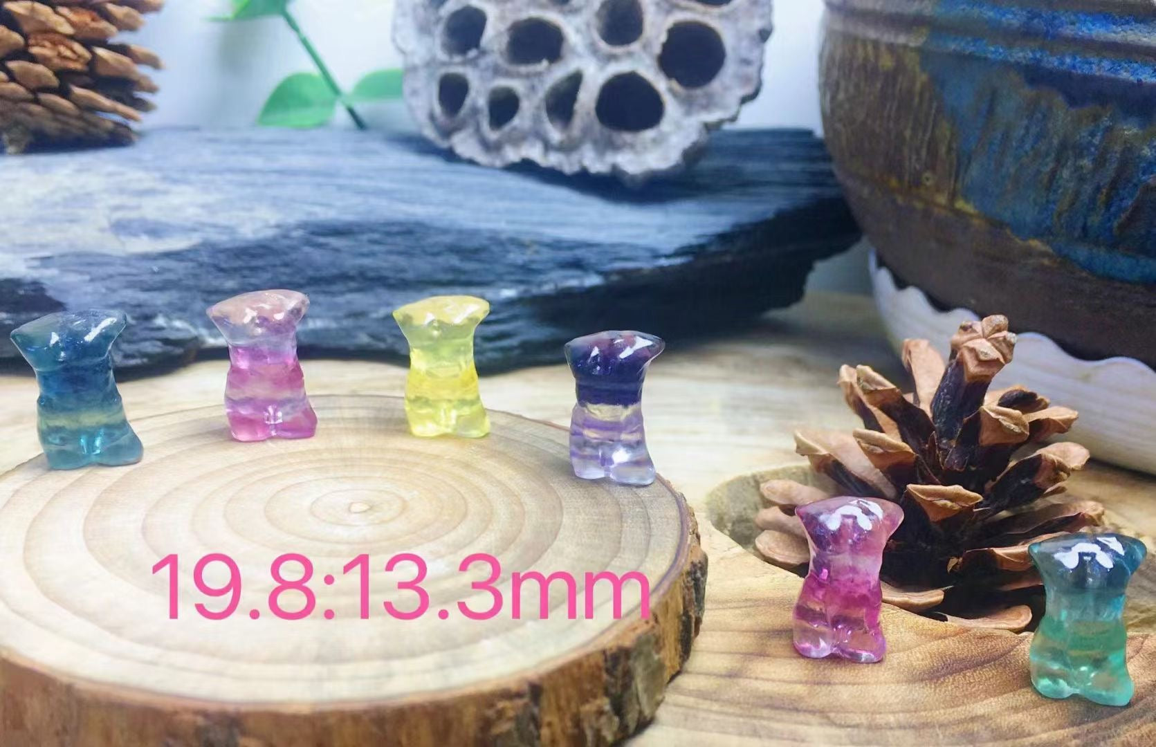 Mini Fluorite Man Body Natural Crystal Carvings