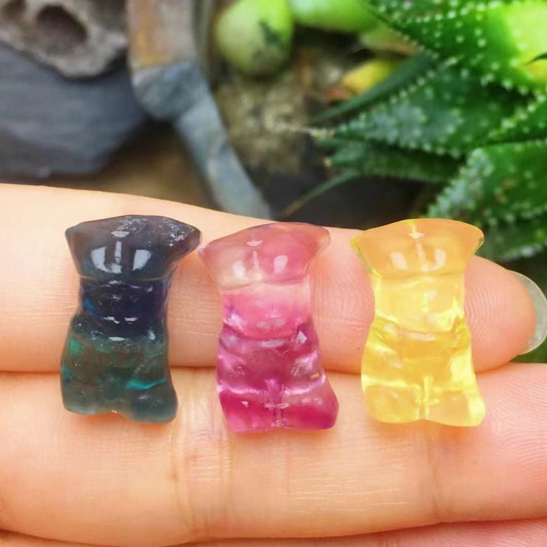 Mini Fluorite Man Body Natural Crystal Carvings