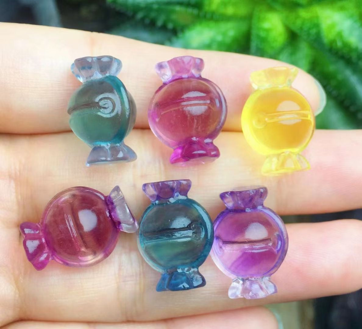 Mini Fluorite Candy Natural Crystal Carvings