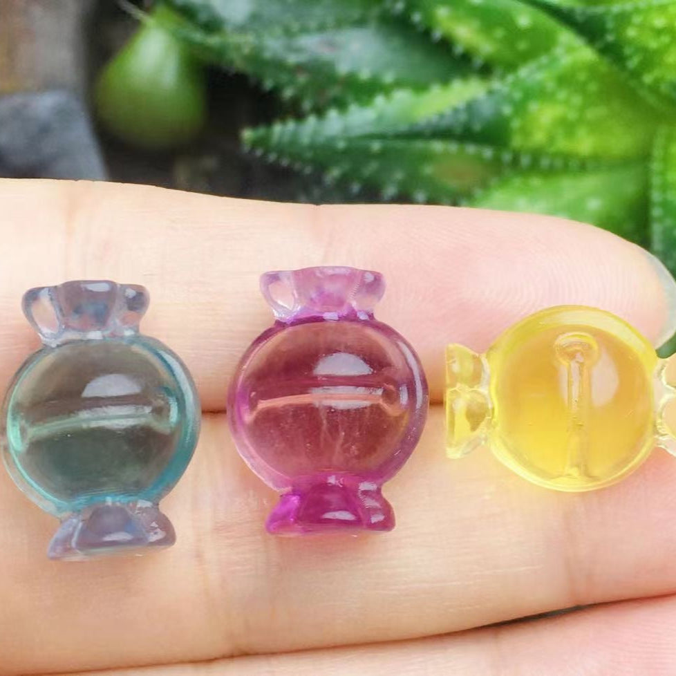 Mini Fluorite Candy Natural Crystal Carvings