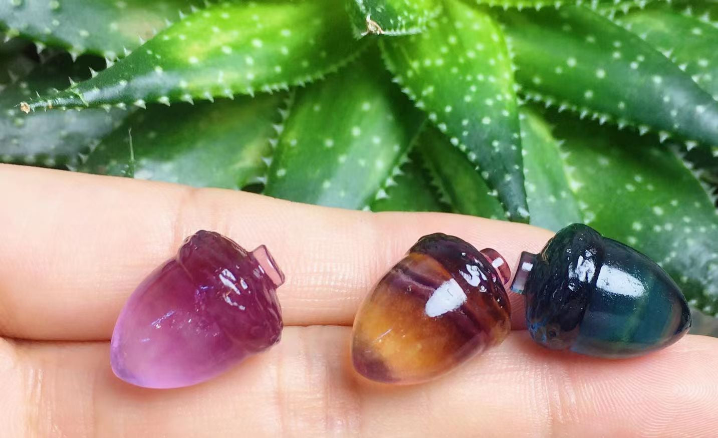 Mini Fluorite Acorn Natural Crystal Carvings