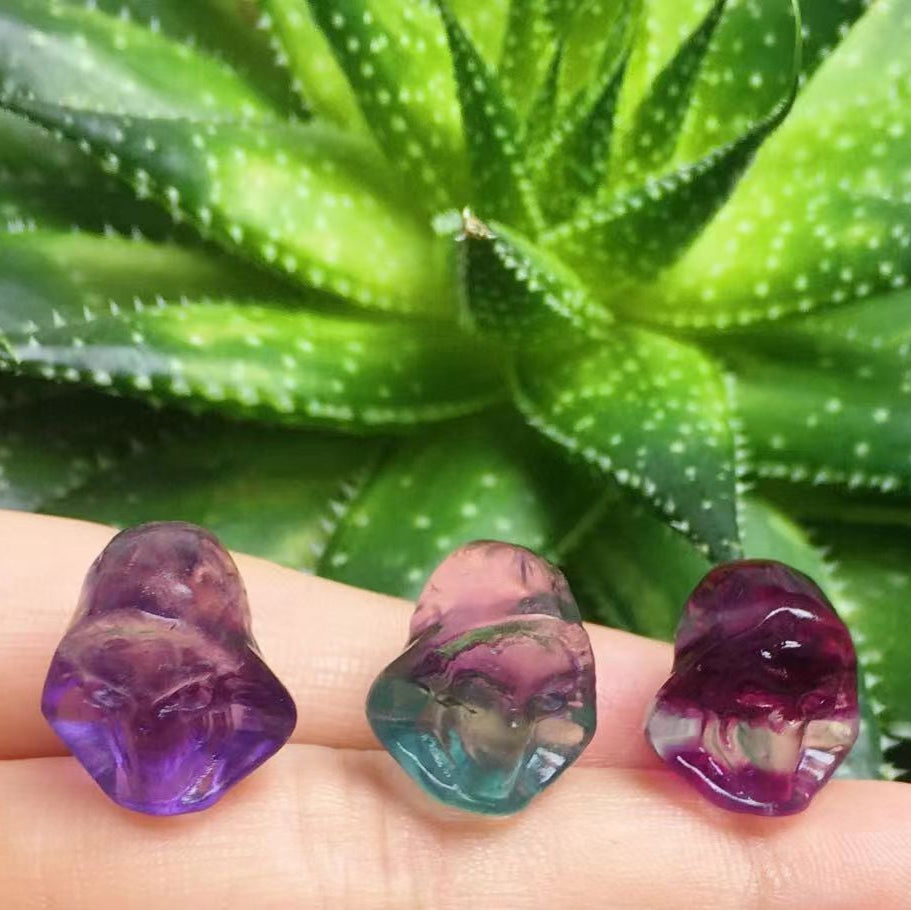 Mini Fluorite Death Natural Crystal Carvings