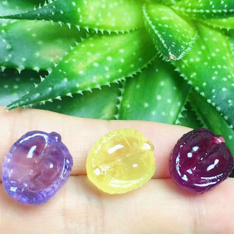 Mini Fluorite Durian Natural Crystal Carvings