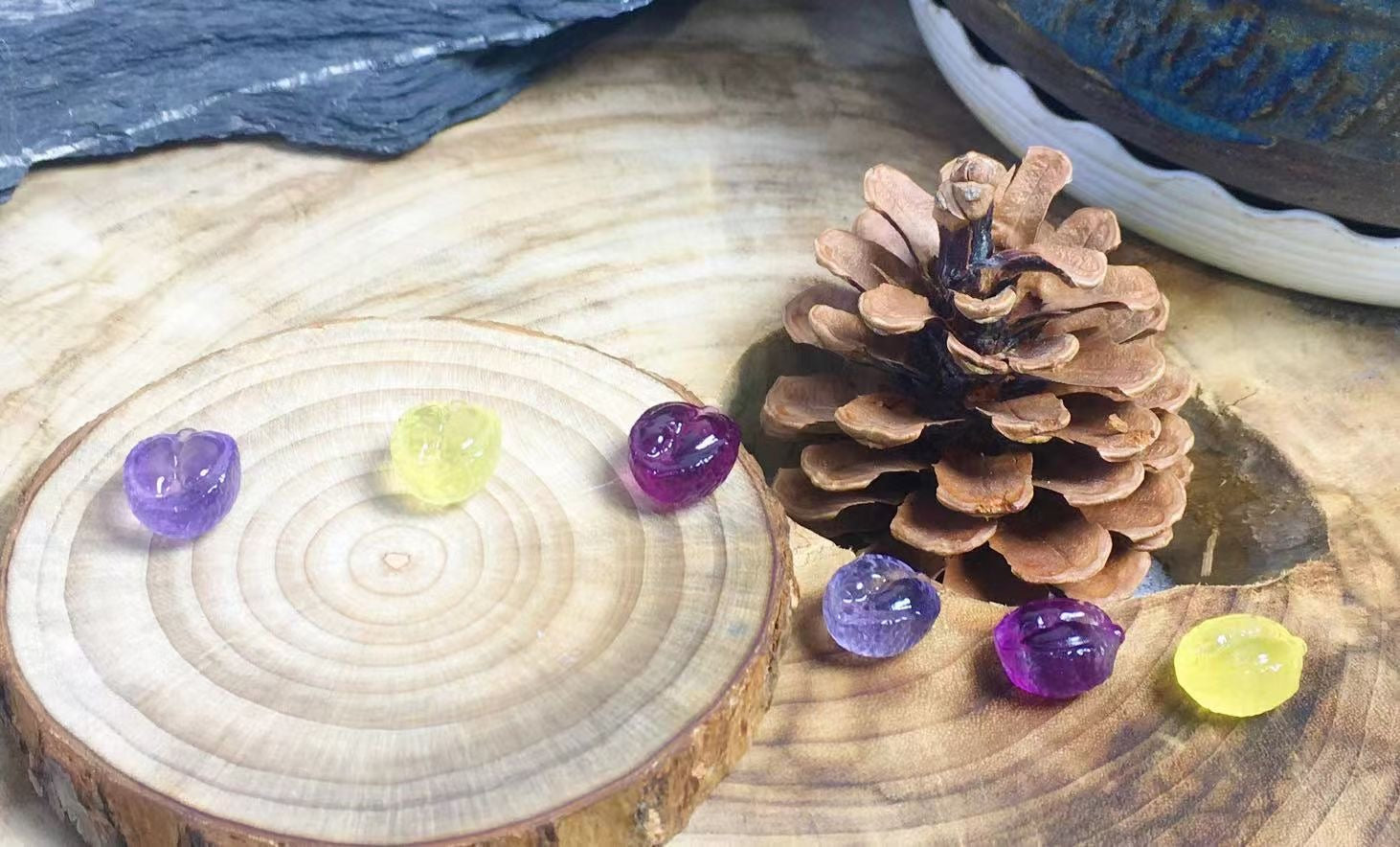 Mini Fluorite Durian Natural Crystal Carvings