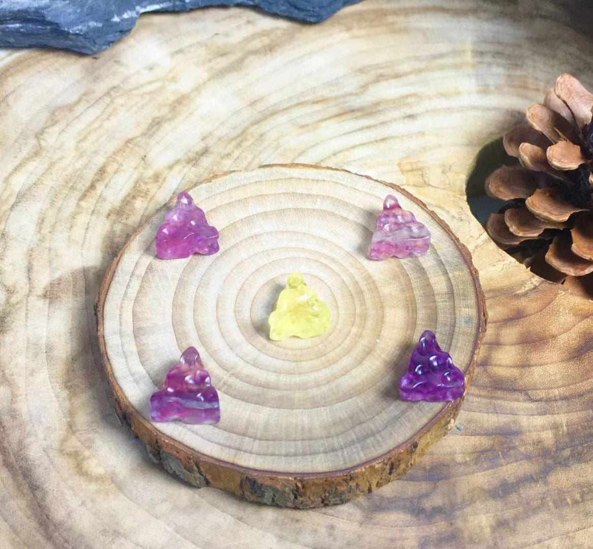 Mini Fluorite Cheese Natural Crystal Carvings