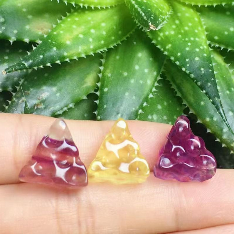 Mini Fluorite Cheese Natural Crystal Carvings
