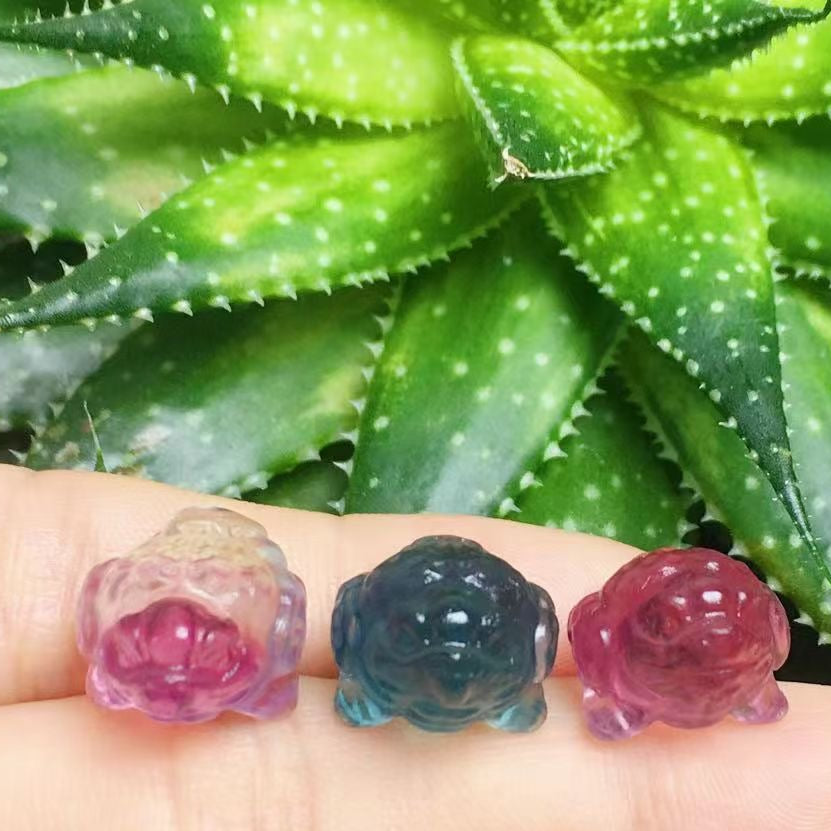 Mini Fluorite Money Toad Natural Crystal Carvings