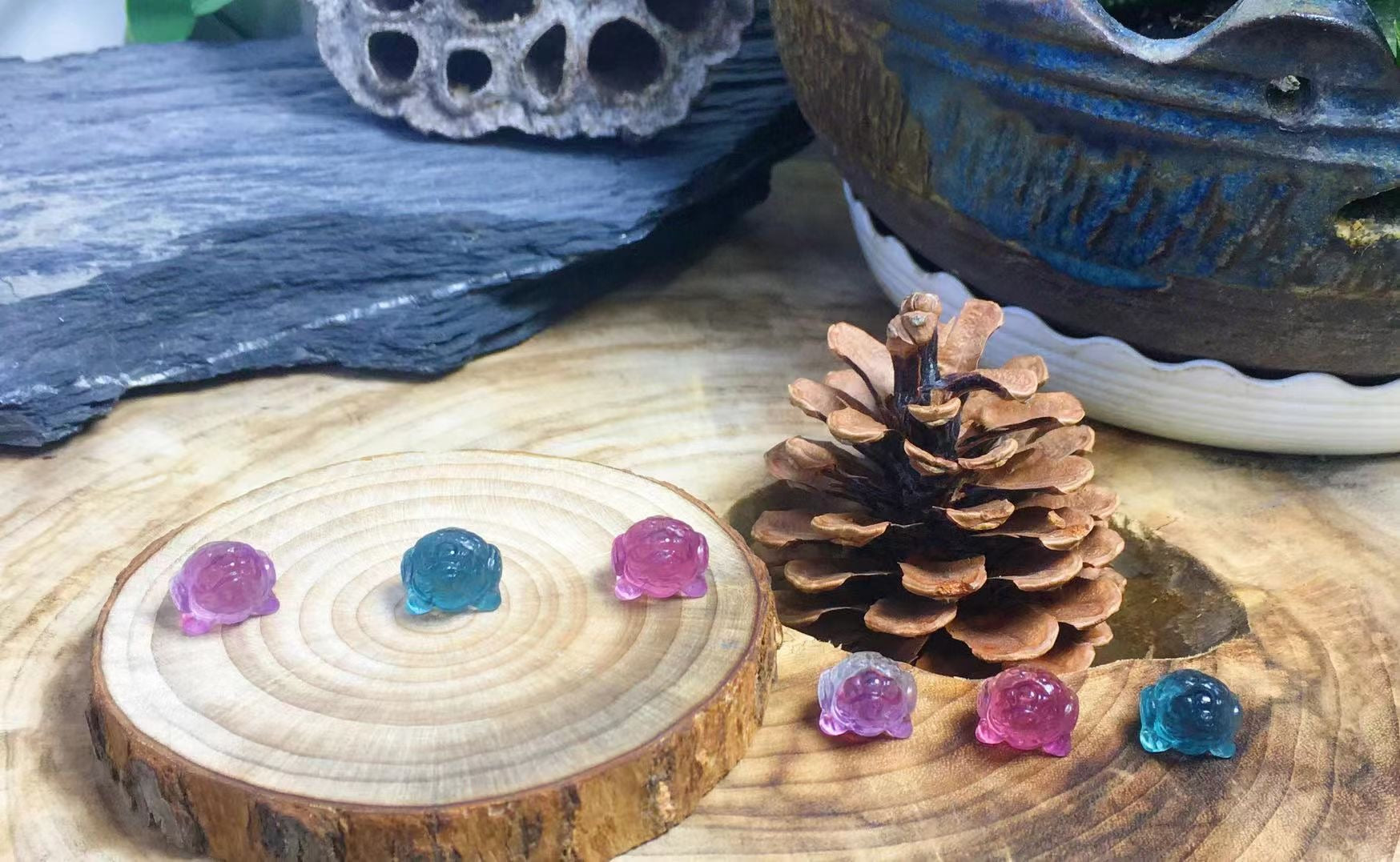 Mini Fluorite Money Toad Natural Crystal Carvings