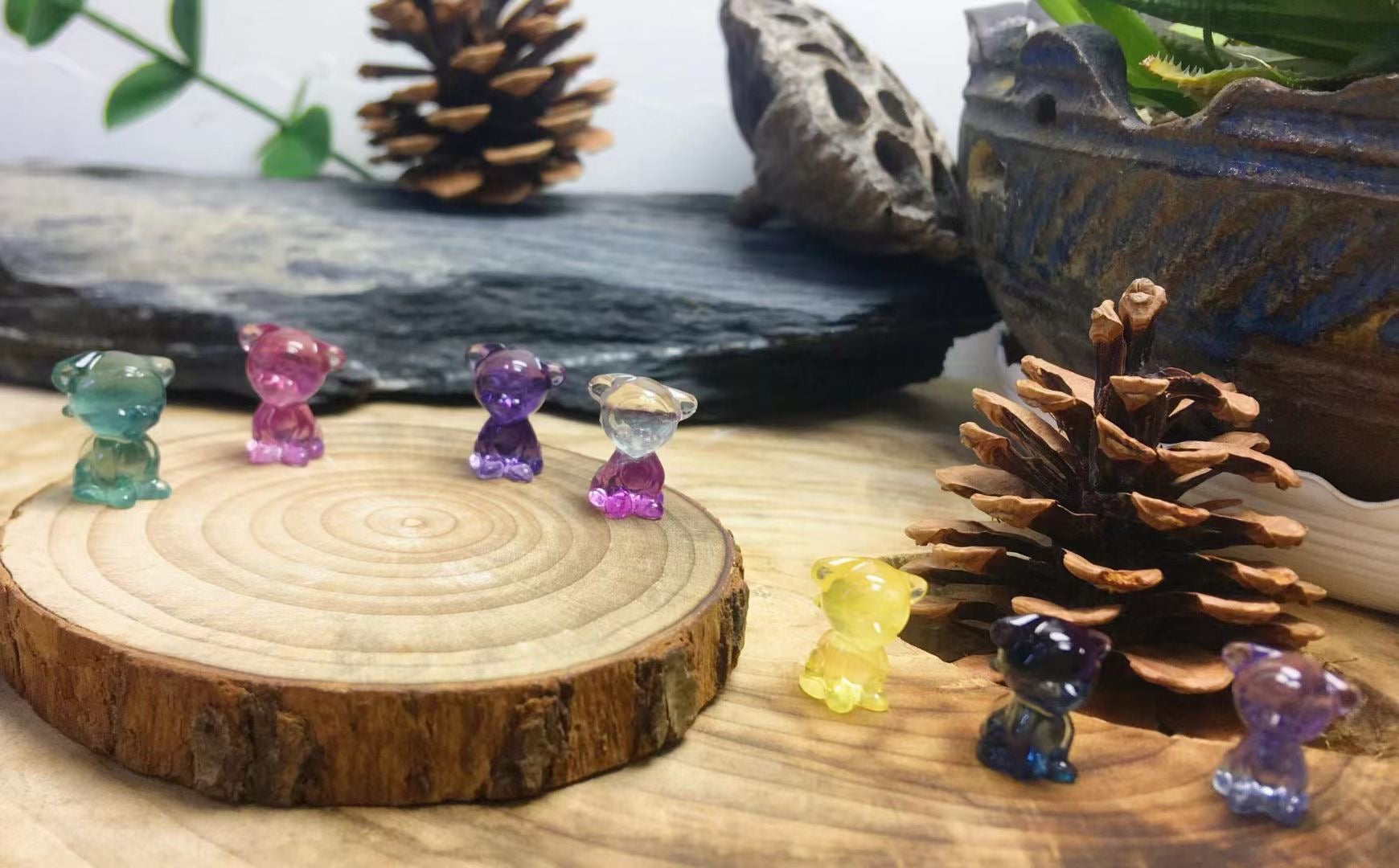 Mini Fluorite Tigger Natural Crystal Carvings