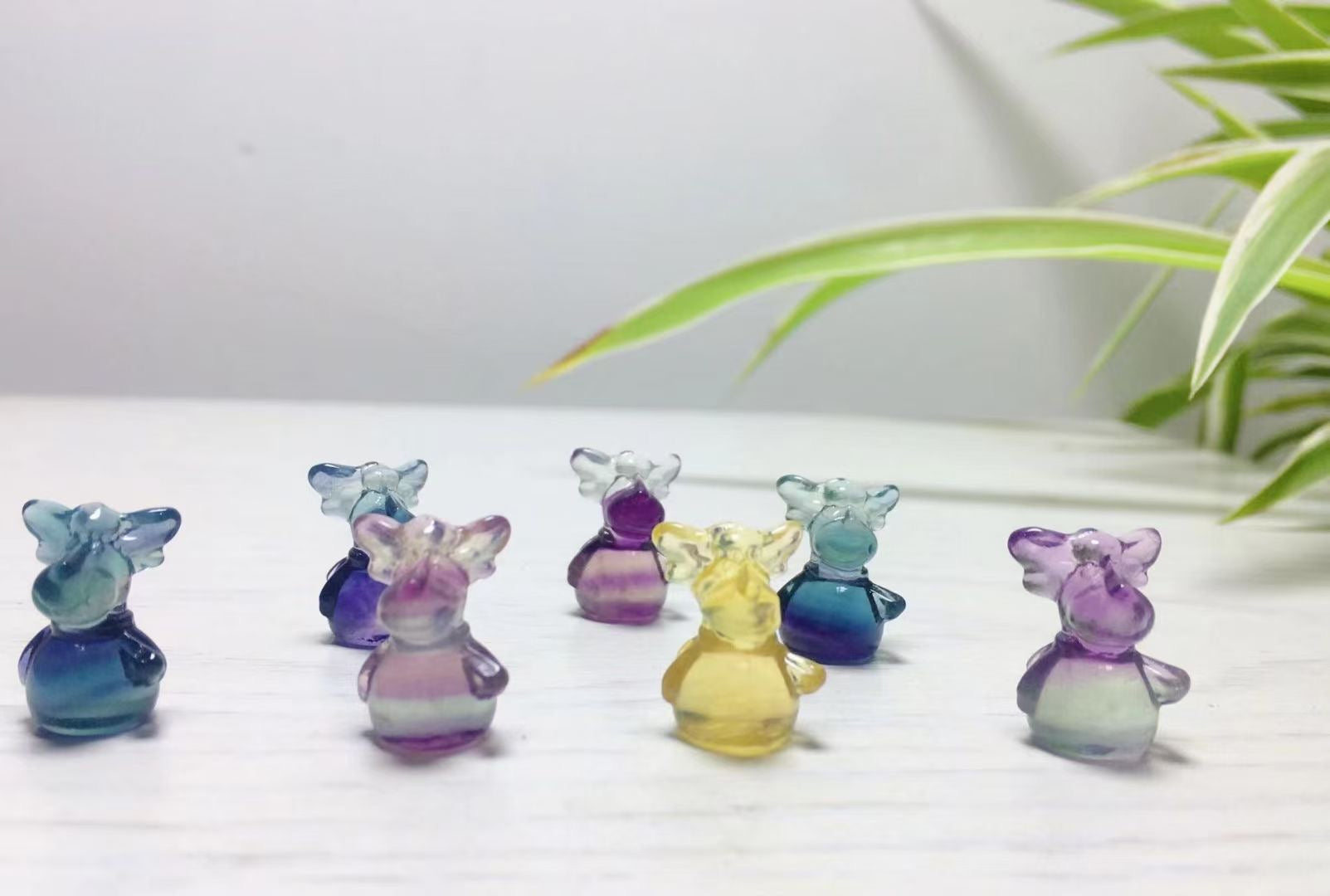 Mini Fluorite Reindeer Natural Crystal Carvings