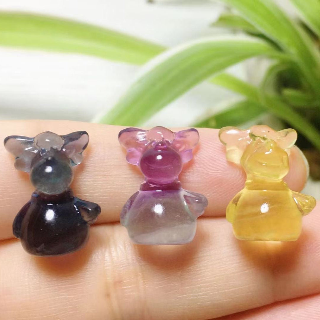 Mini Fluorite Reindeer Natural Crystal Carvings